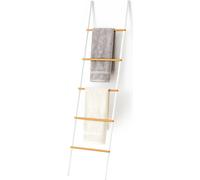 relaxdays Escabeau pour serviettes en bambou et fer