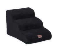 Relaxdays Escalier à 3 marches, pour chiens & chats, HxLxP: 33x41x54 cm, support doux, aide à l’accès canapé & lit, noir