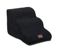 Relaxdays Escalier à 3 marches, pour Chiens et Chats, HxLxP : 33x36,5x52 cm, Support Doux, accès au lit, canapé, Noir