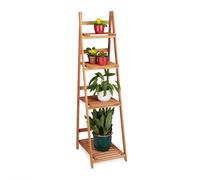Relaxdays Escalier pour plantes bois échelle plante support intérieur HxlxP: 161 x 41 x 25 cm 4 niveaux - marron
