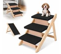 relaxdays Escalier pour Chien 2-en-1 Pliable, Rampe 56 x 61,5 x 44 | petits chiens, jusqu'à 50 kg, panier de voiture, 3 marches