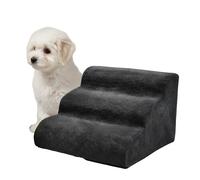 Relaxdays escalier pour Chien 3 marches antidérapant Housse Tissu 35 x 56 x 35 cm Noir