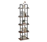 Relaxdays Étagère 5 tablettes pour Salon/Cuisine/Couloir, 143x38x24 cm, Noir/Gris