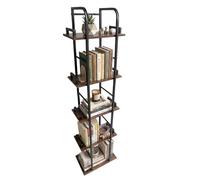 Relaxdays étagère 5 tablettes pour Salon, Cuisine, Couloir, Noir/Marron, 143x38x24 cm