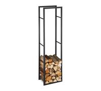 Relaxdays Etagère intérieur Support élevé Bois de Chauffage Cheminée, Acier HxlxP 170 x 44,5x30cm Noire, 5 x 30 cm