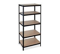 relaxdays Étagère pour charges lourdes 10033053_0 noir/marron 90,0 x 60,0 x 200,0 cm