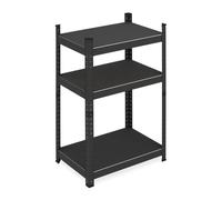 Relaxdays Étagère à Charge Lourde, HxLxP: 90x60x40 cm, 750 kg, 3 Niveaux, Acier, pour Cave, Garage, à emboîter, Noir