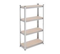 Relaxdays Étagère à Charge Lourde, HxLxP : 138x70x30 cm, Max. 200 kg, Stockage Garage, Cave, Acier, à emboîter, argenté