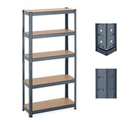 Relaxdays Étagère à Charge Lourde, 5 Niveaux, HLP 150x75x30 cm, supporte Jusqu’à 875 kg, Cave, Garage, métal, Anthracite
