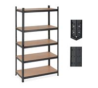 Relaxdays Étagères noires charge lourde 5 niveaux