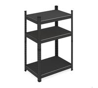 Relaxdays Étagère à charge lourde, HxLxP: 90x60x40 cm, 750 kg, 3 niveaux, acier, pour cave, garage, à emboîter, noir