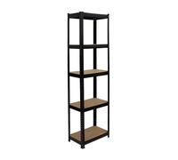 Relaxdays Étagère à Charges Lourdes 5 Niveaux, 180 x 50 x 30 cm, 875 kg, emboîtable, Noir/Marron