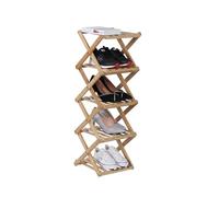 Relaxdays Étagère à Chaussures 5 Niveaux Pliable en Bambou Naturel, Dimensions 84x28x28 cm, idéal Couloir et Chambre