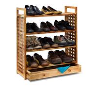 Relaxdays Étagère à chaussures Armoire noyer