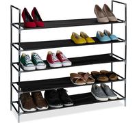 relaxdays Étagère à chaussures avec niveaux en tissu 1 m