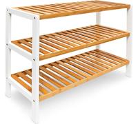 relaxdays Étagère à chaussures brune, blanche 70,0 x 24,5 x 54,5 cm