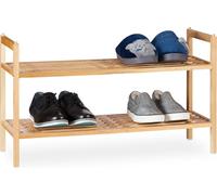 relaxdays Étagère à chaussures empilable en noyer