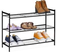 relaxdays Étagère à chaussures en métal avec 3 étagères