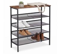 Relaxdays Étagère à chaussures métal et MDF 5 niv.