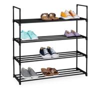 Relaxdays Étagère à chaussures métal, plateaux PVC
