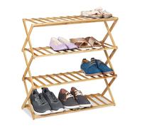 Relaxdays Étagère à chaussures pliable en bambou