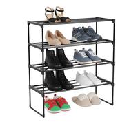 Relaxdays Étagère à Chaussures, Plusieurs Tailles, Structure métallique, connecteurs Plastiques, étagère étroite, Noir