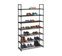 Relaxdays Étagère à chaussures, système d'emboîtement, métal, différentes tailles, meuble de rangement, solide, noir