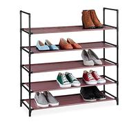 relaxdays Étagère à Chaussures XL, système d'emboîtement, 5 étages, 20 Paires, Rangement, HLP 90,5x87,5x30 cm, Bordeaux
