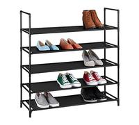 relaxdays Étagère à Chaussures XL, système d'emboîtement, 5 étages, 20 Paires, Rangement, HxLxP 90,5x87,5x30 cm, Noir