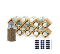 Relaxdays Étagère à épices en bambou avec pots