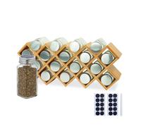 Relaxdays Étagère à épices en bambou avec pots