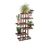 Relaxdays Etagère à fleurs en bois escalier pour plantes 5 niveaux échelle fleurs, 125 x 81 x 25 cm, marron foncé