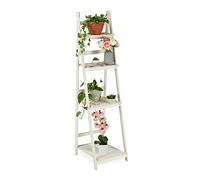 Relaxdays Etagère à Fleurs, pour l’intérieur et Le Balcon, Simple et Chic, Pliante, 160x41x50 cm, 4 marches, Blanc, 160 x 41 x 50 cm