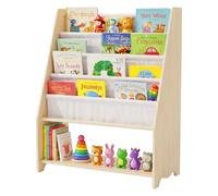 Relaxdays Bibliothèque enfant 4 pochettes en tissu