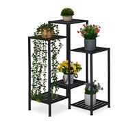 Relaxdays Étagère à Plantes, 6 Niveaux, pour Vos trésors Verts, métallique, H x L x P : 81 x 55 x 55 cm, Noir