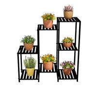 Relaxdays Étagère à Plantes, 7 Niveaux, pour Vos trésors Verts, métallique, H x L x P : 81 x 80 x 28,5 cm, Noir