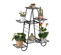 relaxdays Escalier métallique pour fleurs