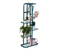Relaxdays Étagère à plantes en métal, porte-fleurs, 6 étages, intérieur, extérieur, H x L x P : 107 x 44 x 24 cm, vert