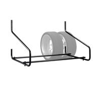 Relaxdays Étagère à pneus, Montage Mural, pour 4 Roues, Support télescopique, jusqu'à 80 kg, Porte-pneus, Acier, Noir