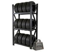 Relaxdays Étagère à pneus noire pour 12 pneus