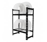 Relaxdays Étagère à pneus pour 4-6 pneus, Acier Noir, 100x85x35 cm, 150 kg/Niveau, système emboîtable