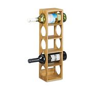Étagère à vin - Relaxdays - Bambou - 5 emplacements - 53 x 14 x 12 cm - Marron clair