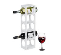 Relaxdays Étagère à vin pour 5 bouteilles en bambou 53×14×12 cm blanc