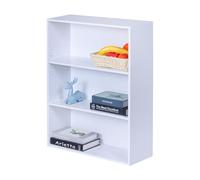Relaxdays Étagère bibliothèque Blanche, 3 Niveaux, réglables, H 82 x L 60 x P 24 cm