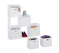 Relaxdays Étagère blanche 6 compartiments