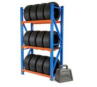 Relaxdays Étagère bleu-orange pour 12 pneus