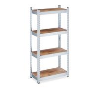 Relaxdays Étagère Charge Lourde, pour la Cave ou Le Garage, H x L x P : 120 x 60 x 30 cm, Marron et argenté