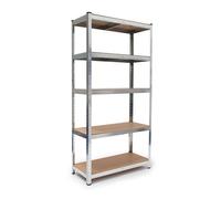 Relaxdays Etagère de rangement charge lourde 875 kg HxlxP 180 x 90 x 40 cm acier galvanisé, argenté