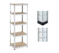 Relaxdays Étagère Charge Lourde, HxLxP: 180x60x45 cm, 500 kg, Acier galvanisé, Rangement Cave, à Monter, argenté