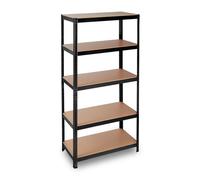 Relaxdays Étagère charge lourde, Meuble 5 étages à clip, Cave charge 875 kg, garage, 180x90x45 cm, acier, noir